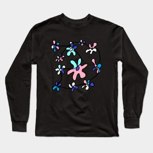 one line drawing flowers Long Sleeve T-Shirt